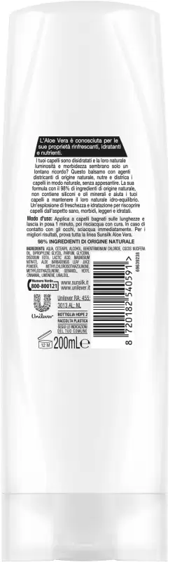 Sunsilk Balsam Natural cu Aloe Vera pentru Toate Tipurile de Par 200 ml Bax 12 buc.